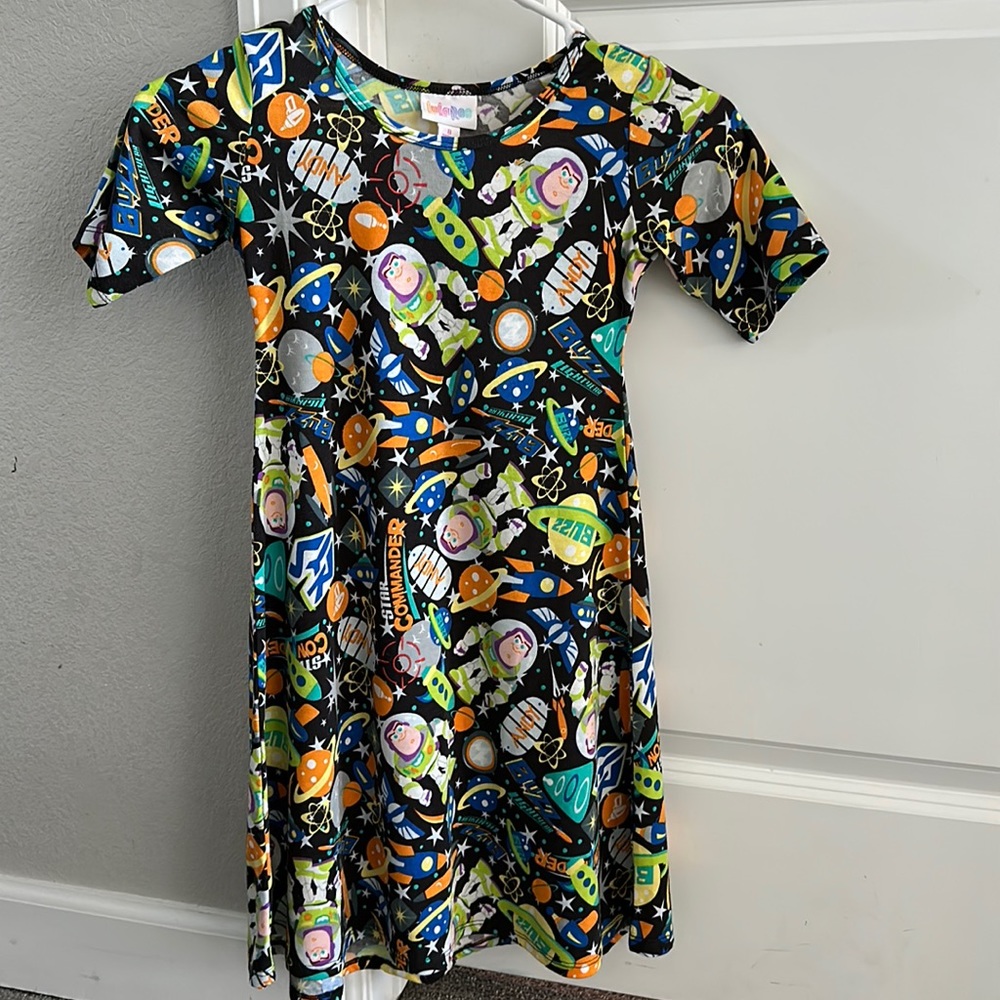 Disney Lularoe Toy Story Buzz Lightyear Black Dress
